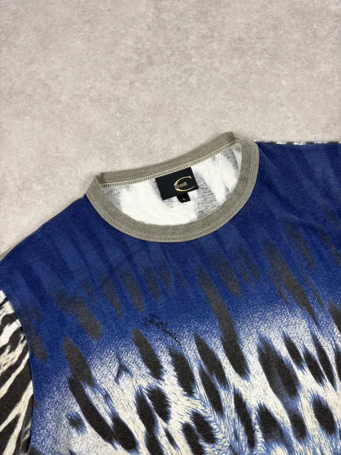 SS2005 Cavalli Blue Leopard Print T-Shirt IOiVuAf 4