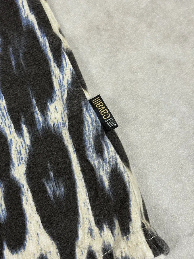 SS2005 Cavalli Blue Leopard Print T-Shirt IOiVuAf 6