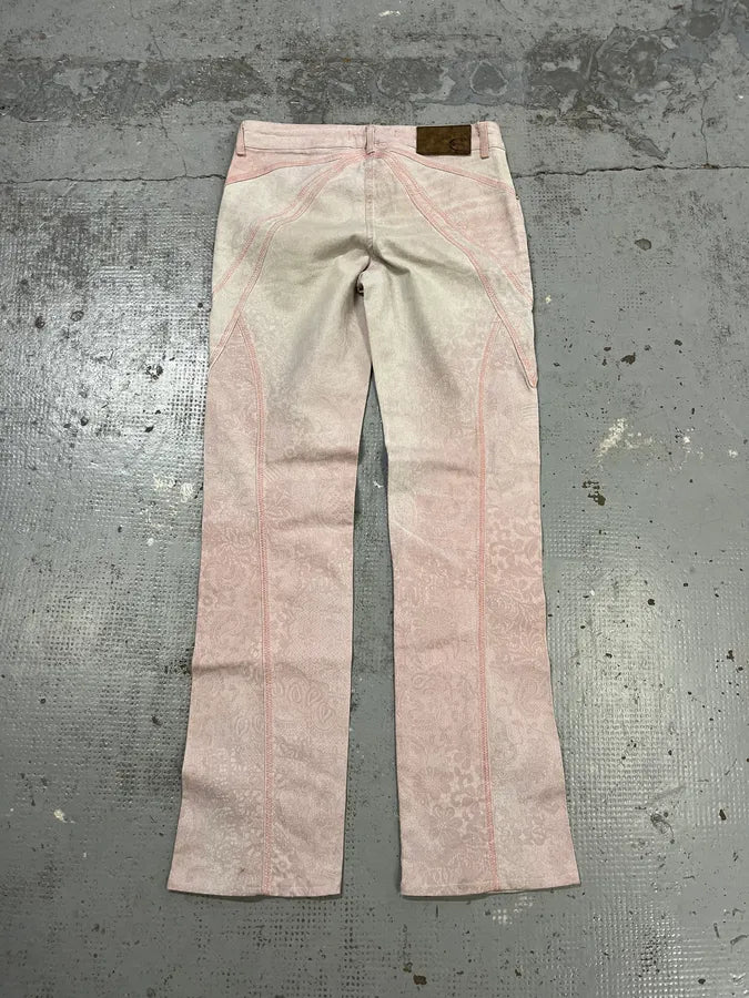 SS2005 Cavalli Contrast Stitch Pink Denim Jeans PSpCGMF 4