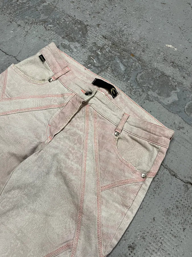 SS2005 Cavalli Contrast Stitch Pink Denim Jeans PSpCGMF 6