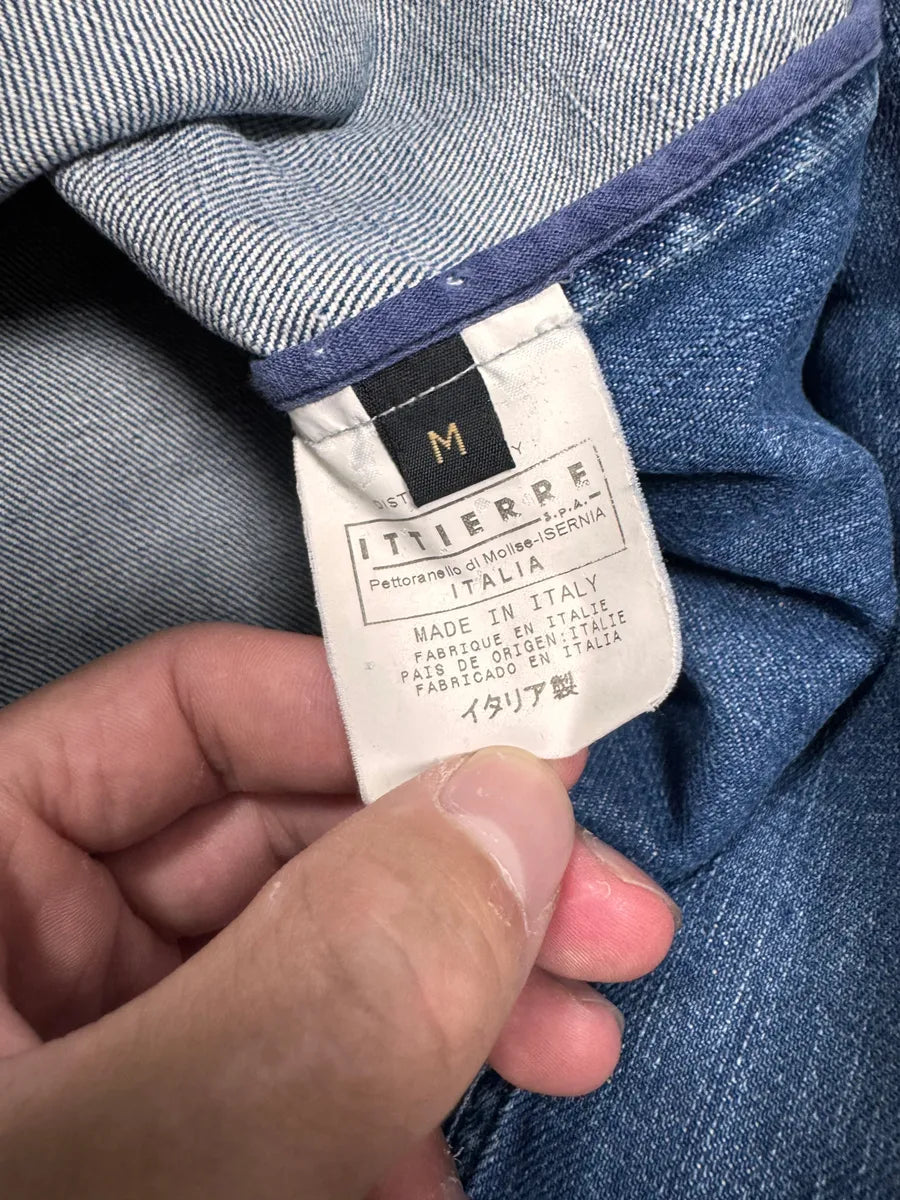 SS2005 Cavalli Blue Dirty Effect Denim Jacket lcUKUdw 4