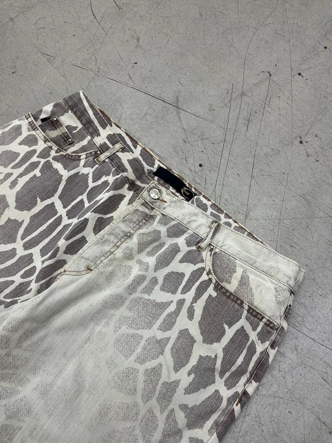 SS2005 Cavalli Giraffe Vulcano Grey Denim Jeans IacHICs 5
