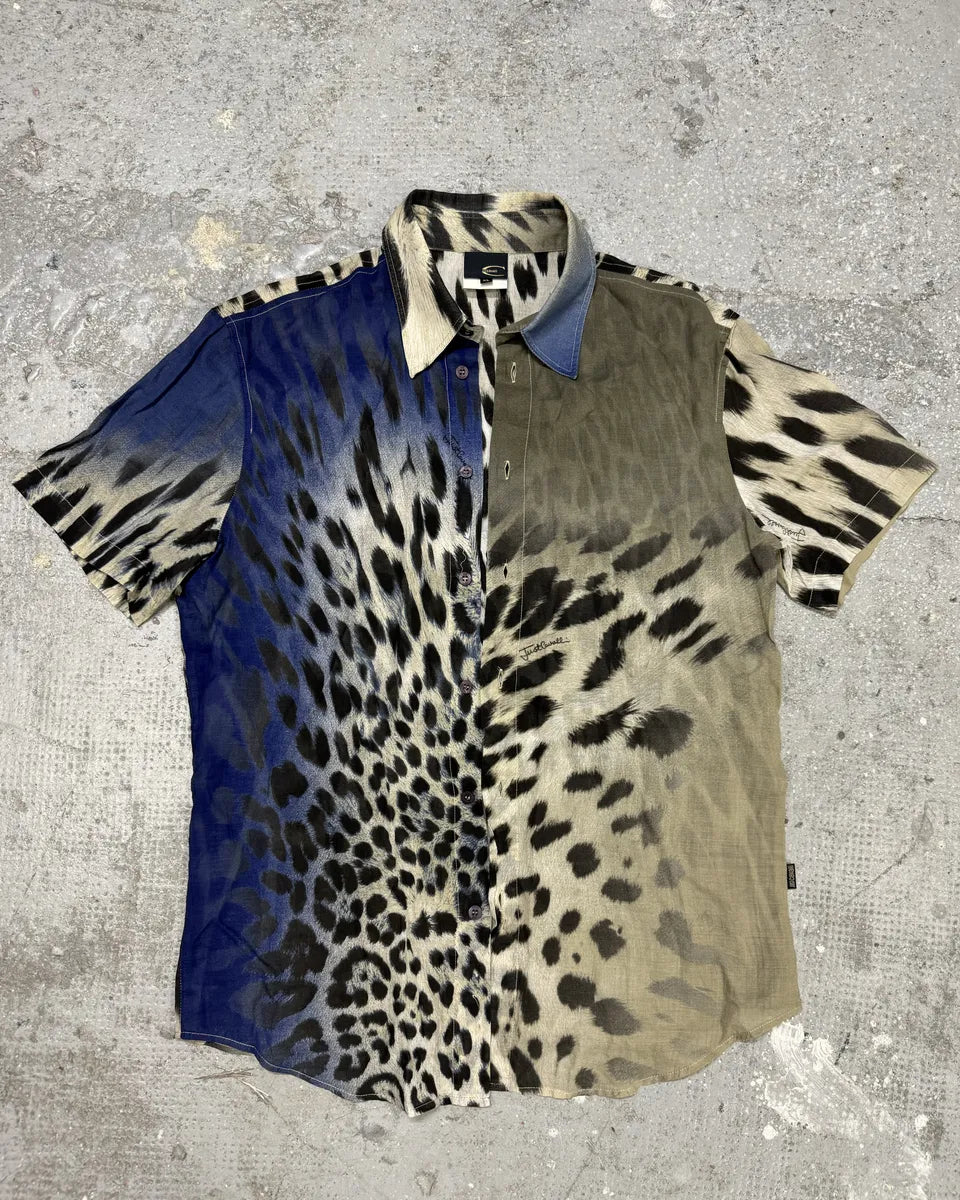 SS2005 Cavalli Leopard Ocean Gradient Shirt (M) 0