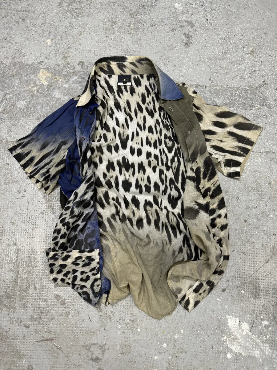 SS2005 Cavalli Leopard Ocean Gradient Shirt (M) 4