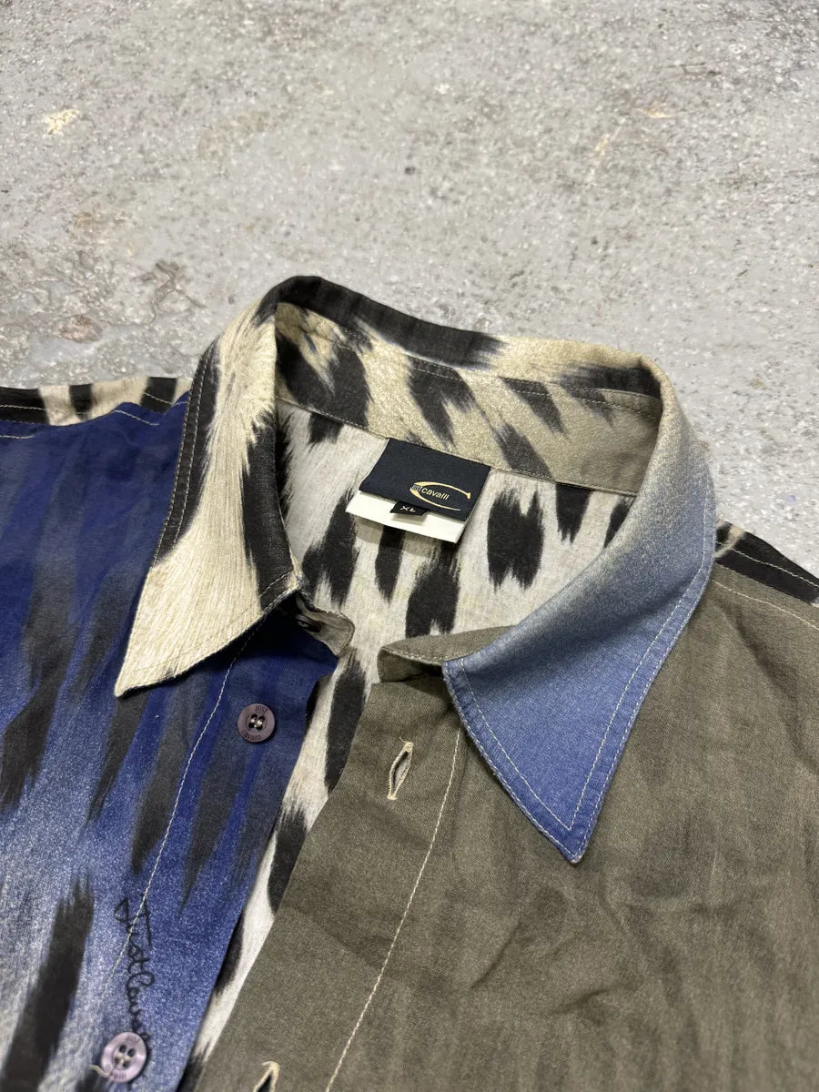 SS2005 Cavalli Leopard Ocean Gradient Shirt (M) 6