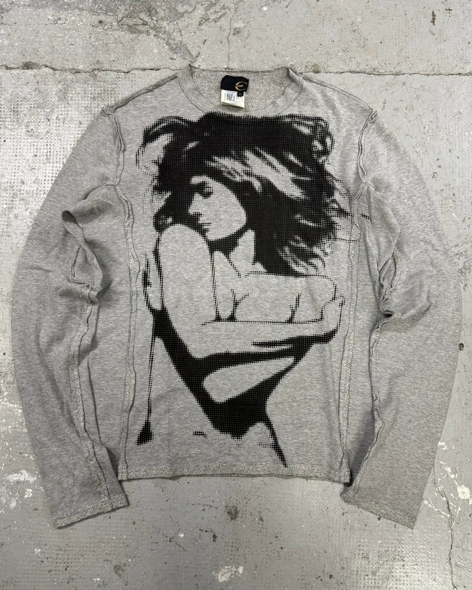SS2005 Cavalli Naked Woman Print Grey Longsleeve (L/XL) 0
