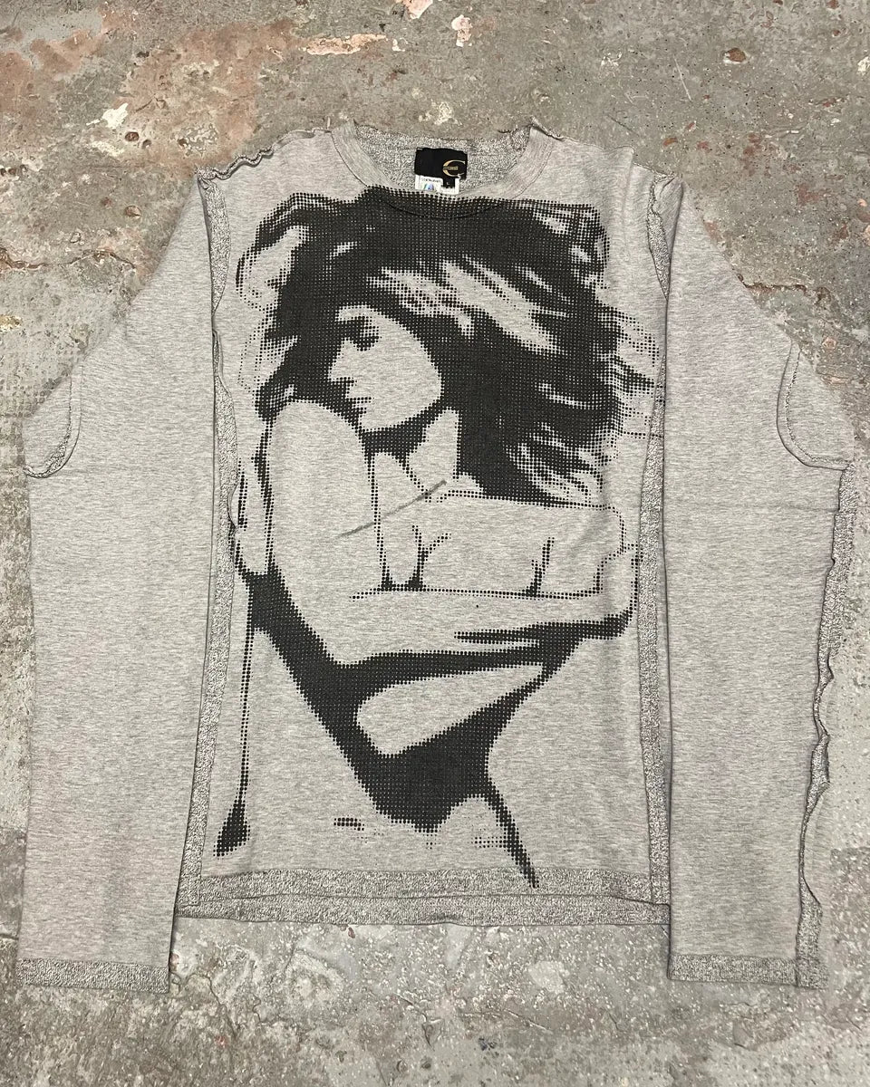 SS2005 Cavalli Naked Woman Print Grey Longsleeves (L) 0