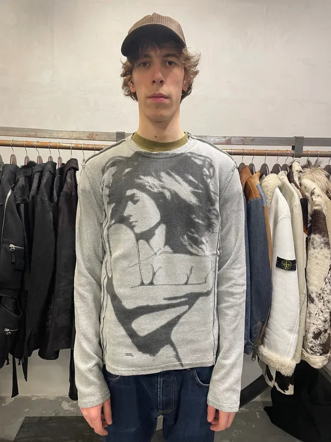 SS2005 Cavalli Naked Woman Print Grey Longsleeves (L) 2