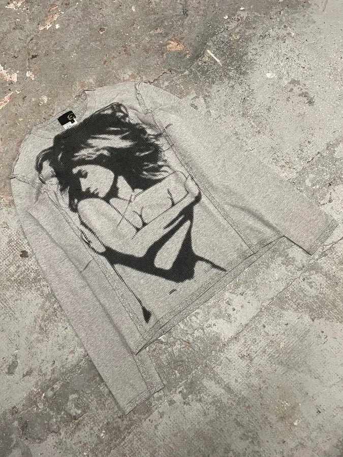 SS2005 Cavalli Naked Woman Print Grey Longsleeves (L) 6