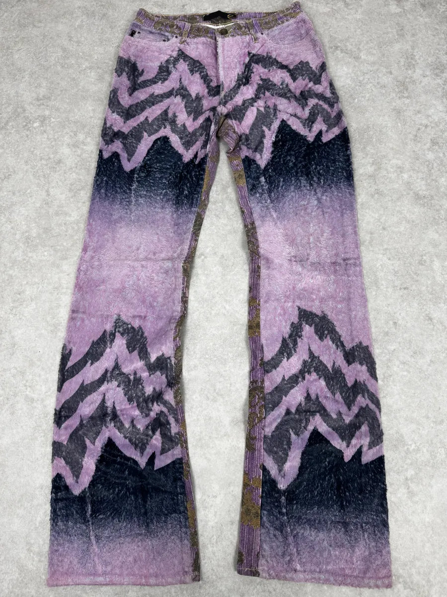 SS2005 Cavalli Peninsula Pink Velvet Pants wFVTchm 0