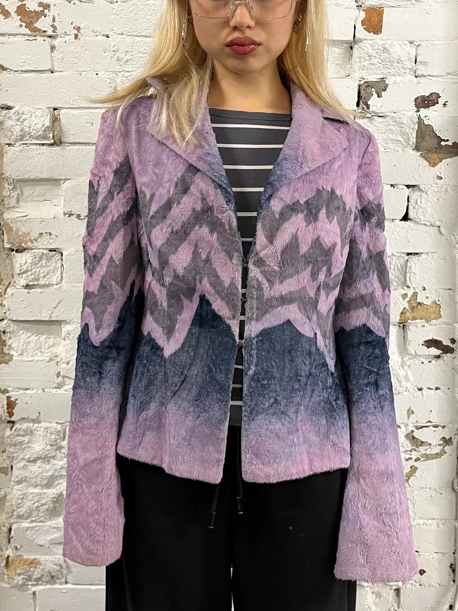 SS2005 Cavalli Pink Peninsula Faux Fur Blazer Jacket CnFGGGD 0