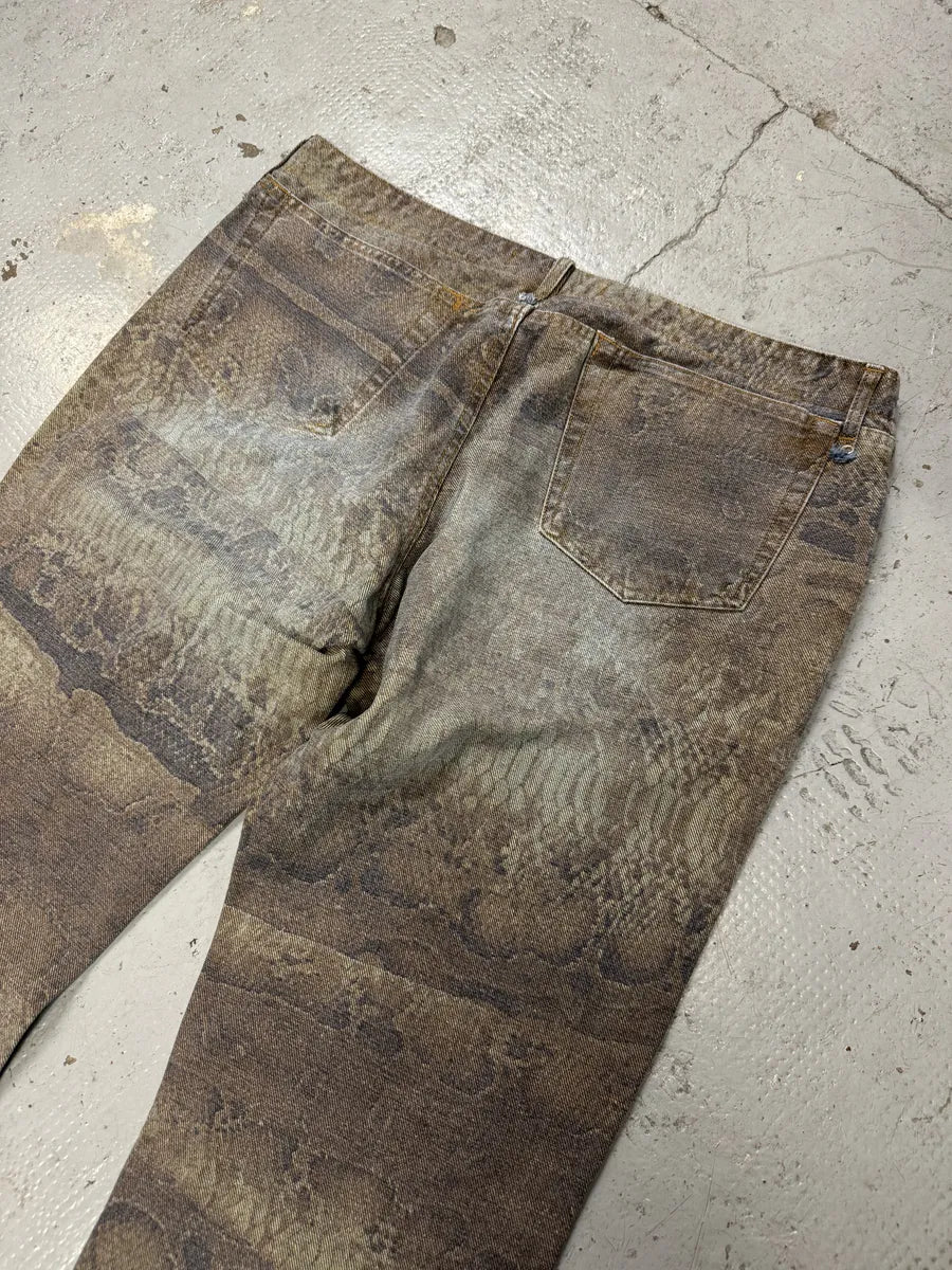 SS2005 Cavalli Python Effect Brown Marble Pants NDfSNtJ 11