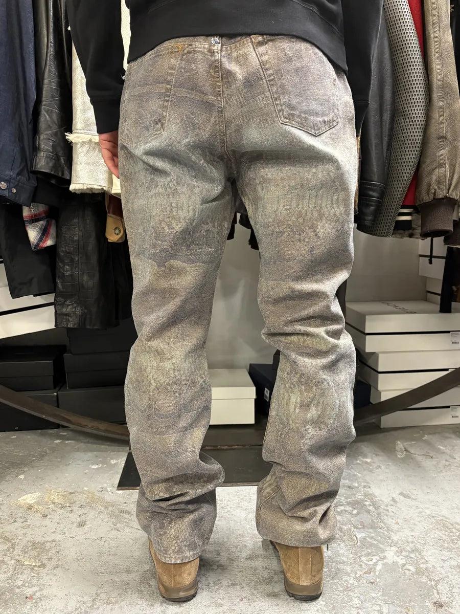 SS2005 Cavalli Python Effect Brown Marble Pants NDfSNtJ 3