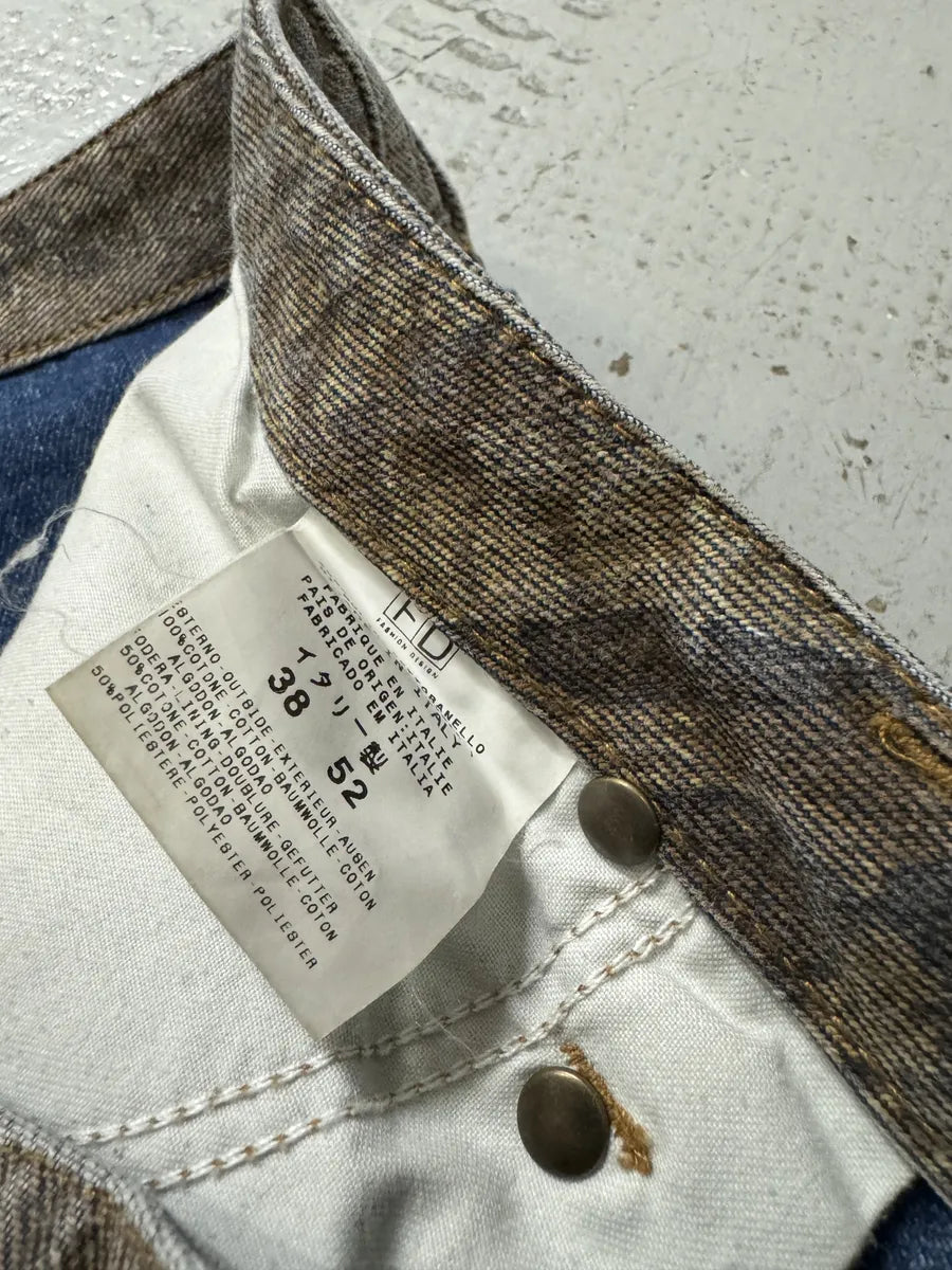 SS2005 Cavalli Python Effect Brown Marble Pants NDfSNtJ 7