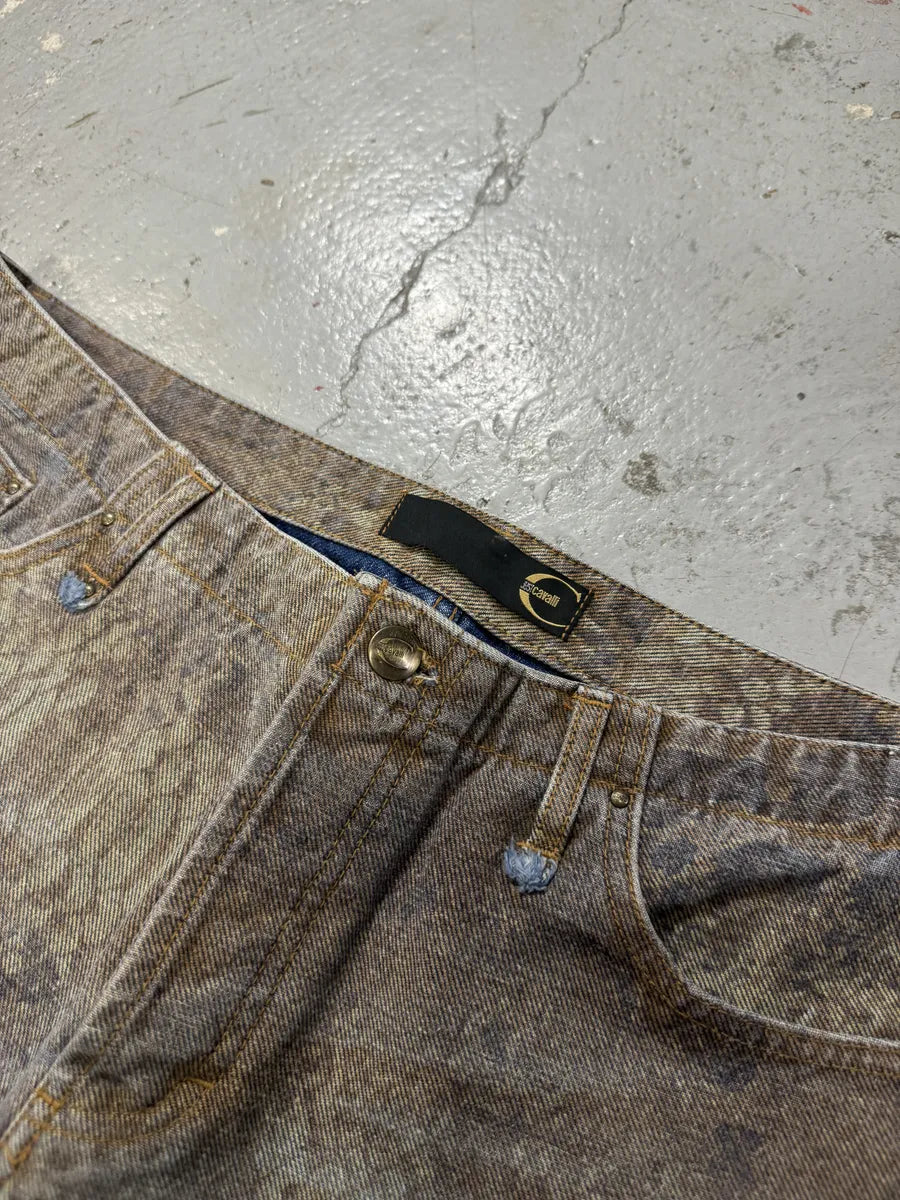 SS2005 Cavalli Python Effect Brown Marble Pants NDfSNtJ 8