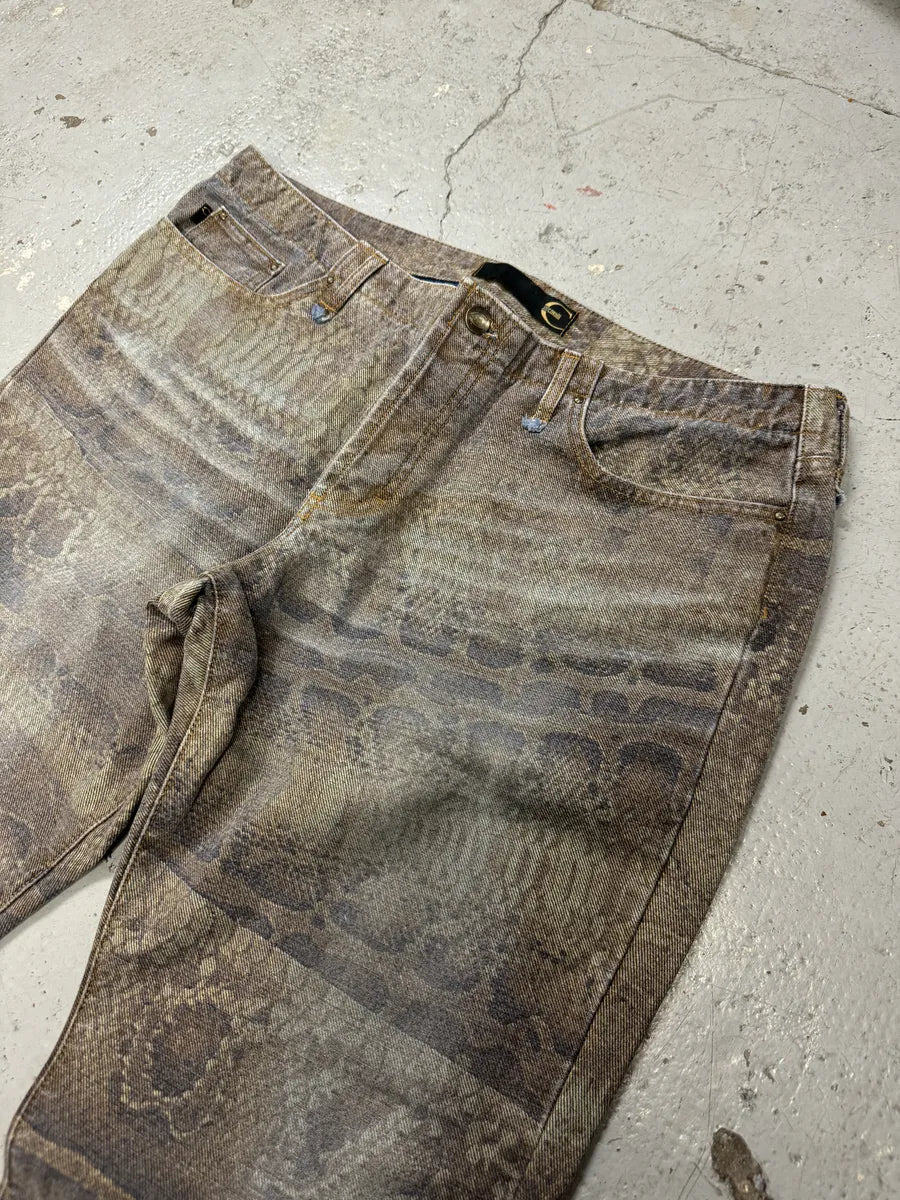 SS2005 Cavalli Python Effect Brown Marble Pants NDfSNtJ 9