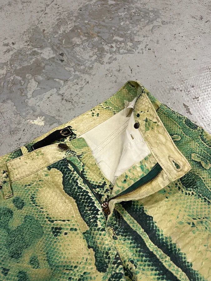 SS2005 Cavalli Python Print Green Acid Pants qgmpfBs 10