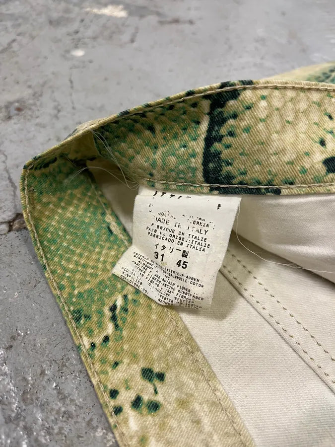 SS2005 Cavalli Python Print Green Acid Pants qgmpfBs 12
