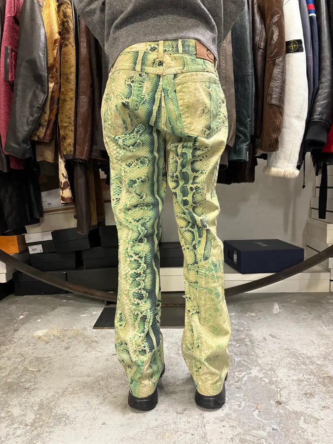 SS2005 Cavalli Python Print Green Acid Pants qgmpfBs 4