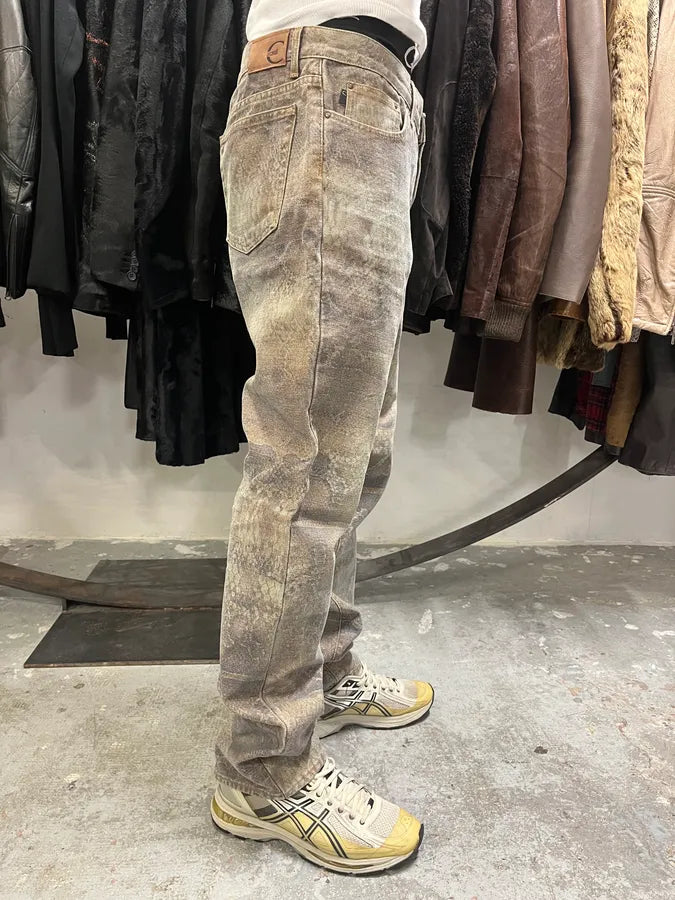 SS2005 Cavalli Python Snakeskin Effect Marble Brown Pants (L/XL) QlNOovP 2