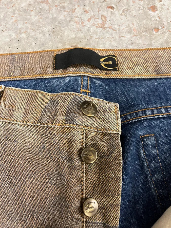 SS2005 Cavalli Python Snakeskin Effect Marble Brown Pants (L/XL) QlNOovP 7