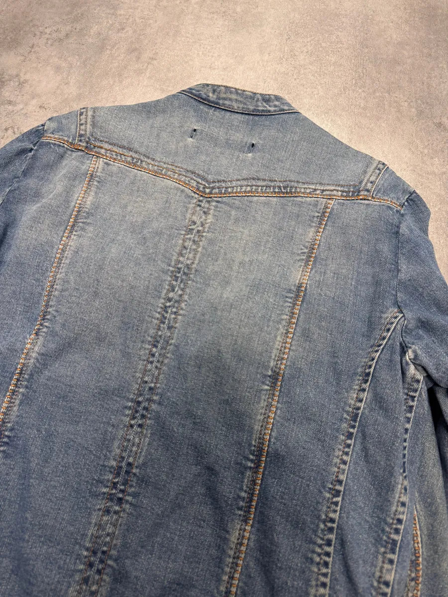 SS2005 Cavalli Sexy Biker Conceptual Denim Jacket AalzMOt 3