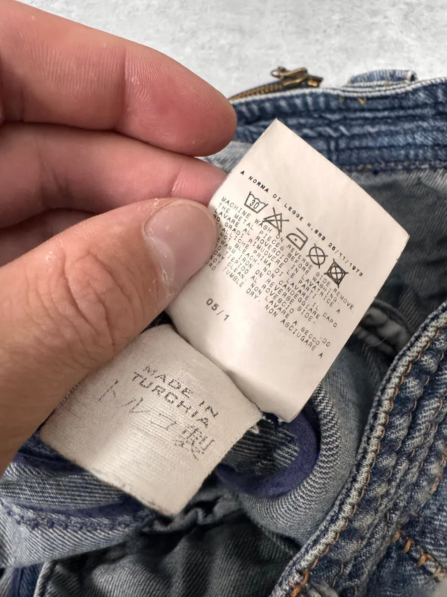 SS2005 Cavalli Sexy Biker Conceptual Denim Jacket aqTkMzr 7