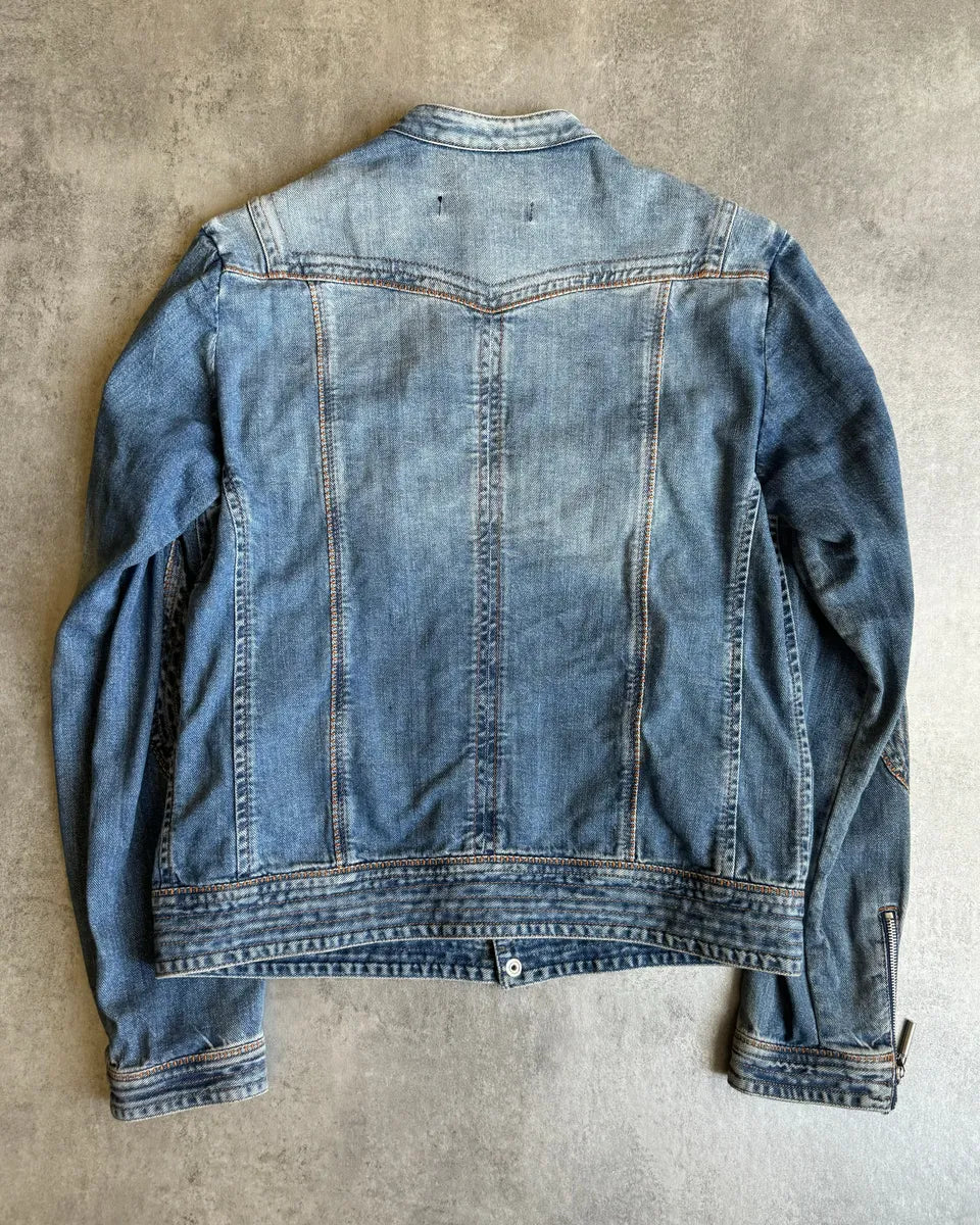 SS2005 Cavalli Sexy Biker Conceptual Denim Jacket yPfeiCB 8