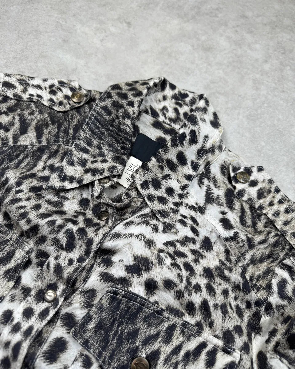 SS2005 Cavalli White & Black Leopard Shirt rCrvOoY 4