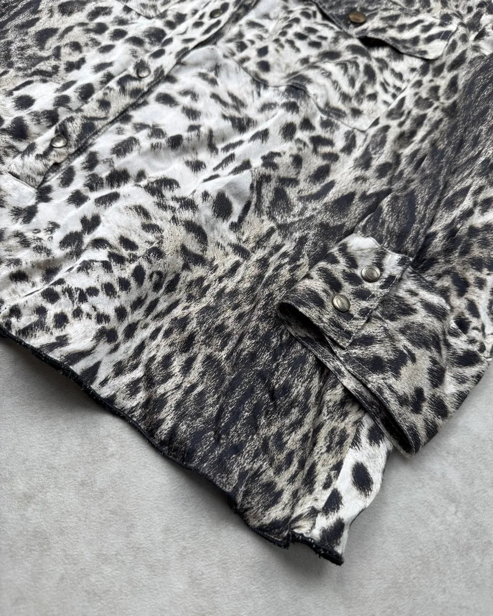 SS2005 Cavalli White & Black Leopard Shirt rCrvOoY 5