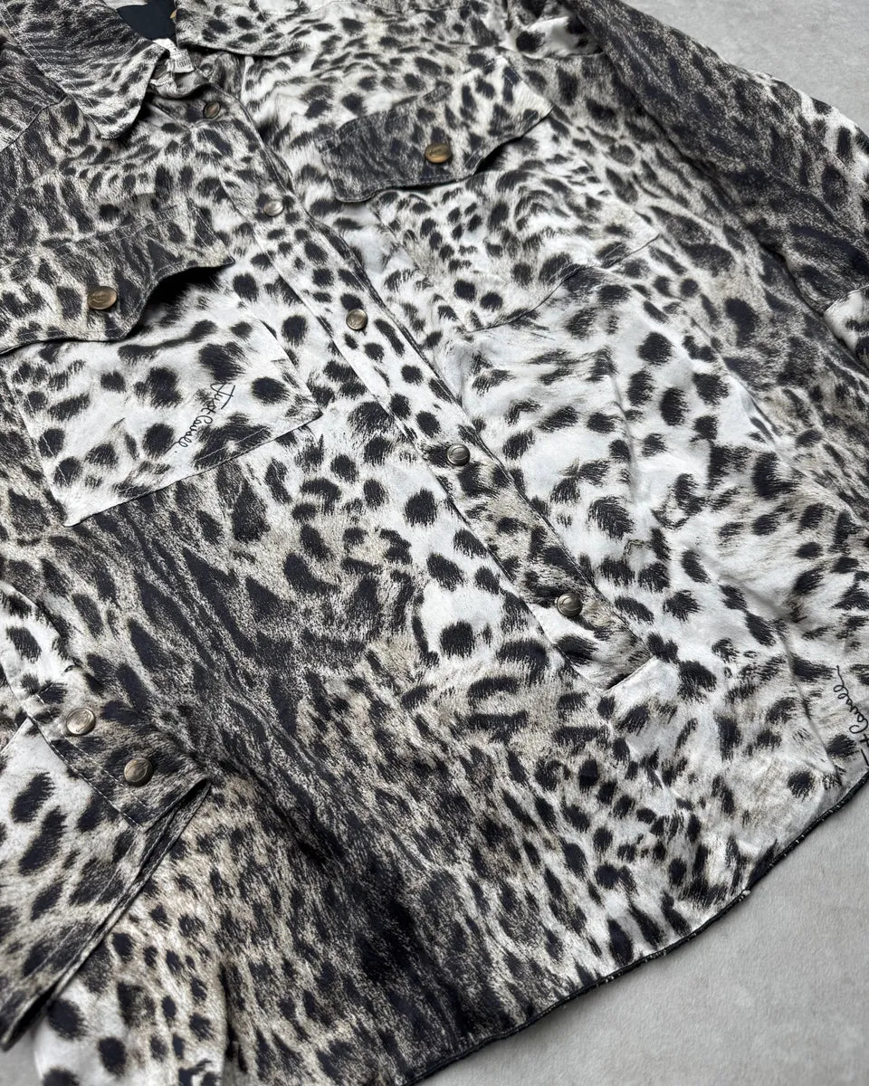 SS2005 Cavalli White & Black Leopard Shirt rCrvOoY 6