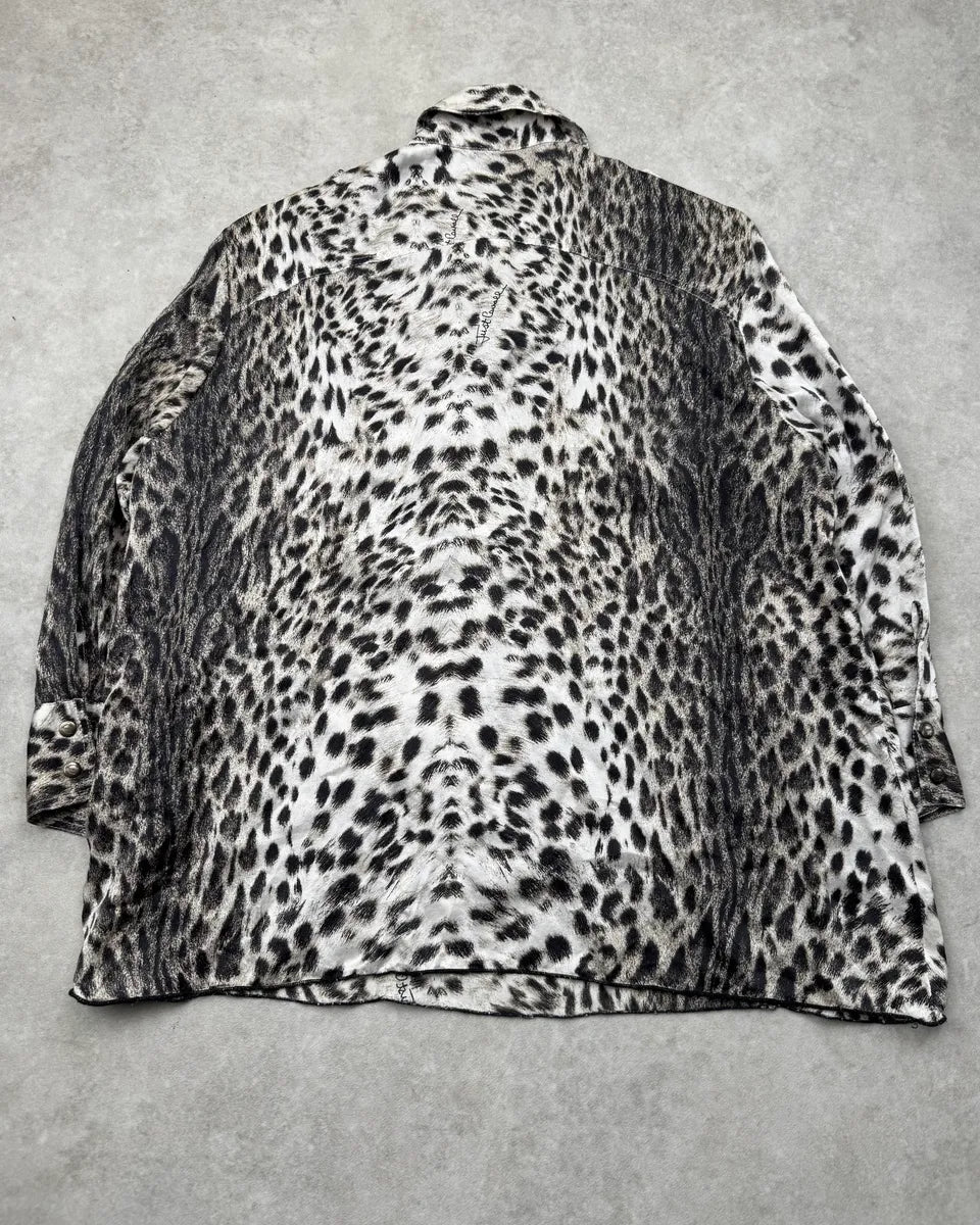 SS2005 Cavalli White & Black Leopard Shirt rCrvOoY 7