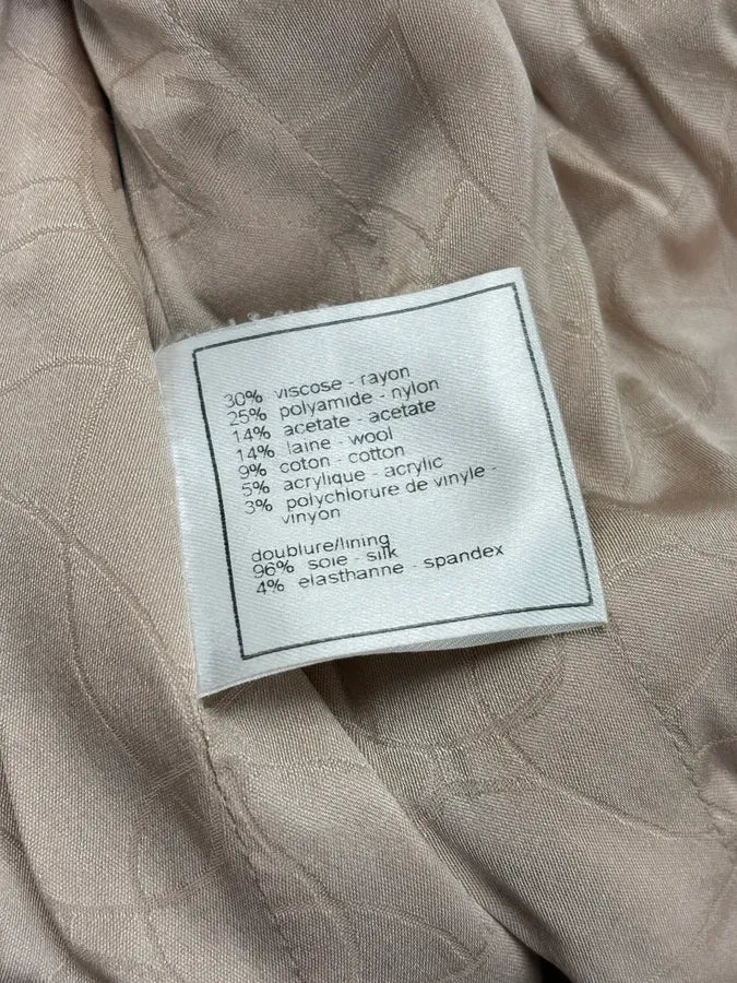 SS2005 Chanel Beige Tweed Ribbon Blazer Jacket ikhDXiz 14