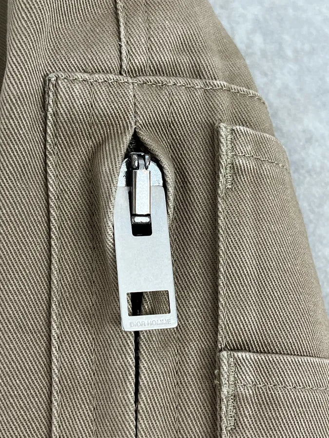 SS2005 Dior Beige Cotton Bomber Jacket Cargo Pocket by Hedi Slimane sqedIwh 9