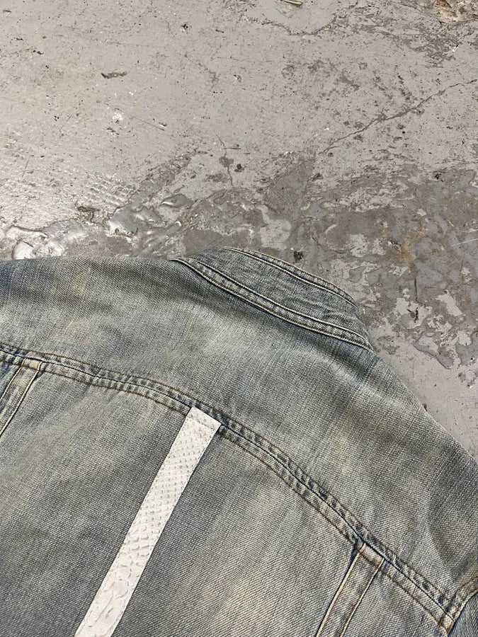 SS2005 Dolce & Gabbana Apocalyptic Biker Denim Jacket kaVJxOc 11