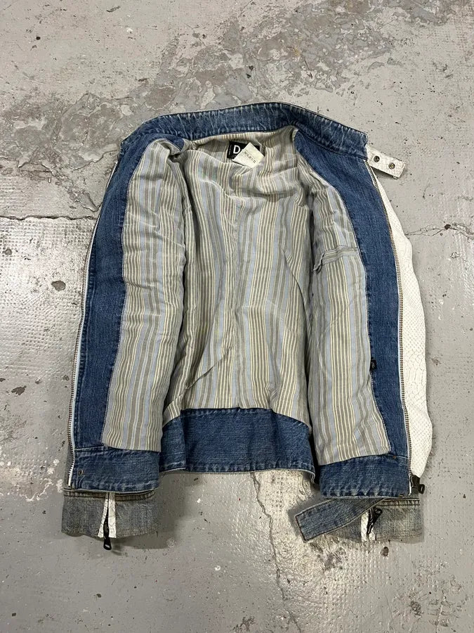 SS2005 Dolce & Gabbana Apocalyptic Biker Denim Jacket kaVJxOc 13