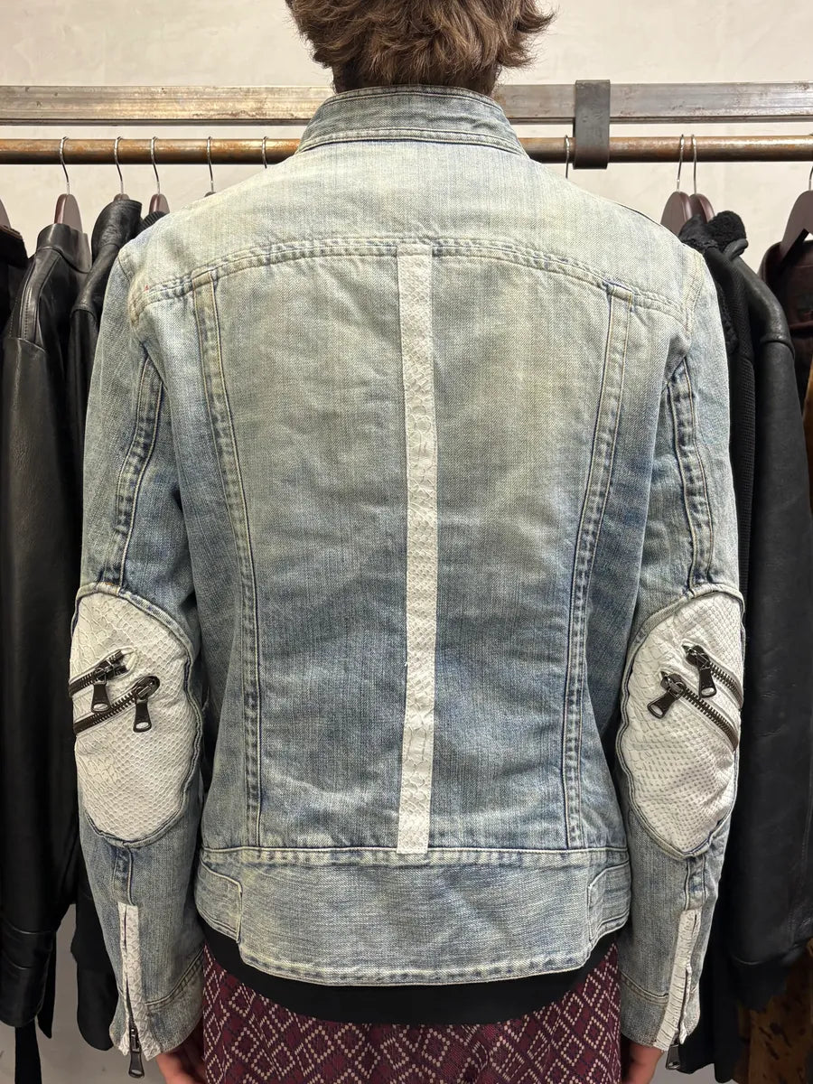 SS2005 Dolce & Gabbana Apocalyptic Biker Denim Jacket kaVJxOc 4