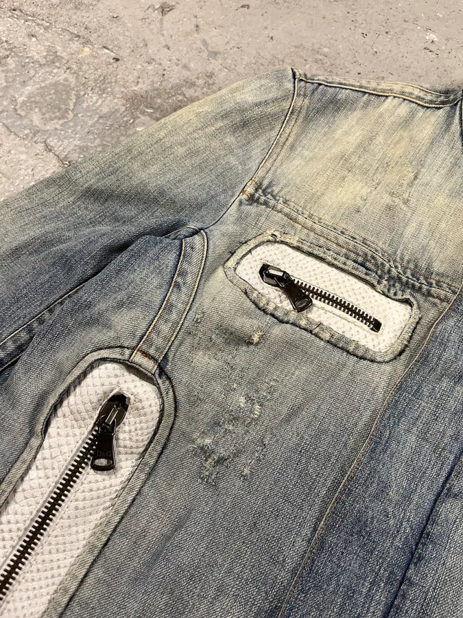 SS2005 Dolce & Gabbana Apocalyptic Biker Denim Jacket kaVJxOc 8