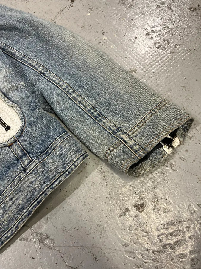 SS2005 Dolce & Gabbana Apocalyptic Biker Denim Jacket kaVJxOc 9