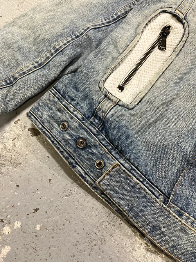 SS2005 Dolce & Gabbana Apocalyptic Biker Denim Jacket kaVJxOc 10