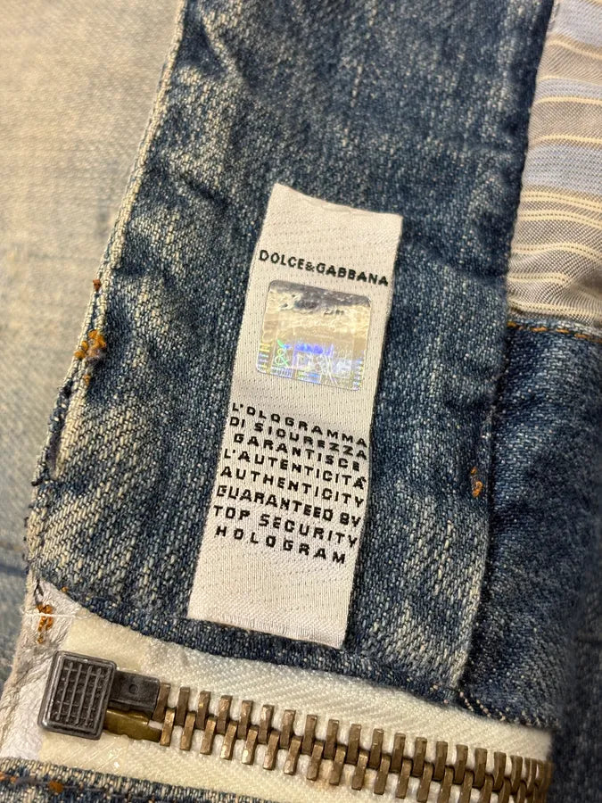 SS2005 Dolce & Gabbana Apocalyptic Biker Denim Jacket BZFvXnu 9