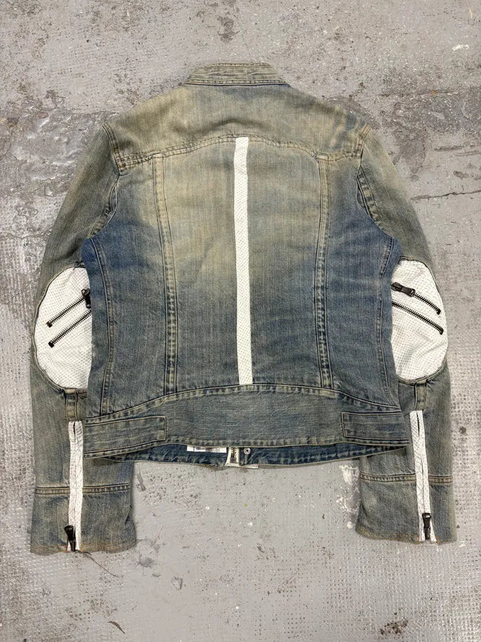 SS2005 Dolce & Gabbana Apocalyptic Biker Denim Jacket BZFvXnu 4