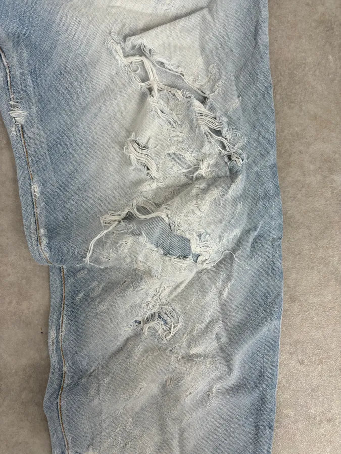 SS2005 Dolce & Gabbana Apocalyptic Blue Python Embossed Denim Jeans AoQPzOt 12