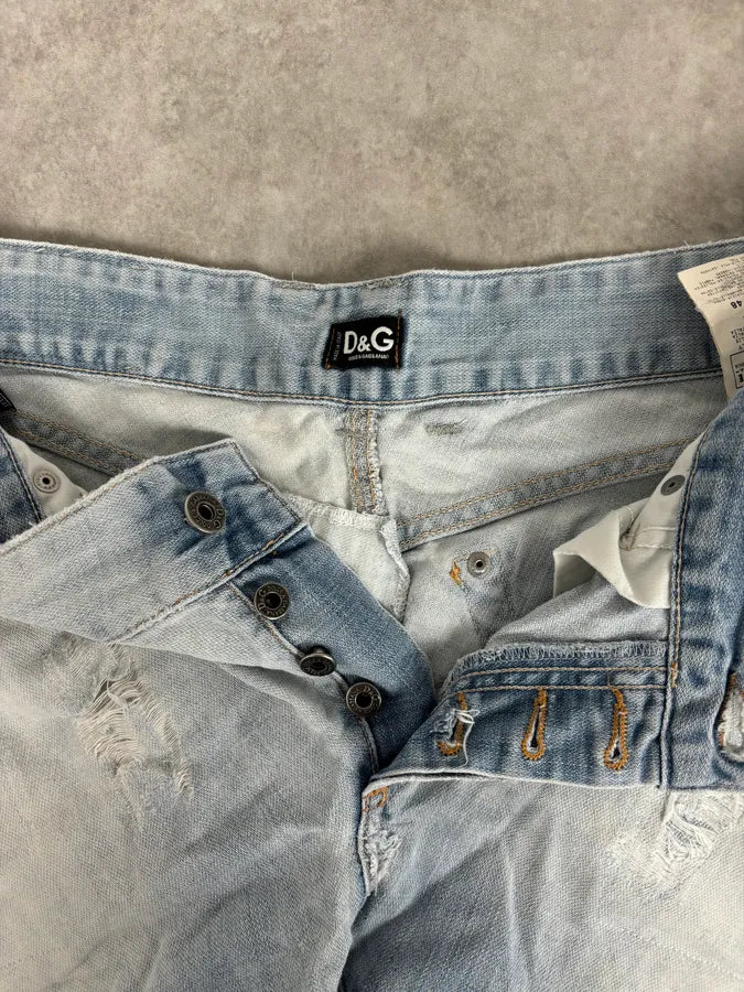 SS2005 Dolce & Gabbana Apocalyptic Blue Python Embossed Denim Jeans AoQPzOt 10