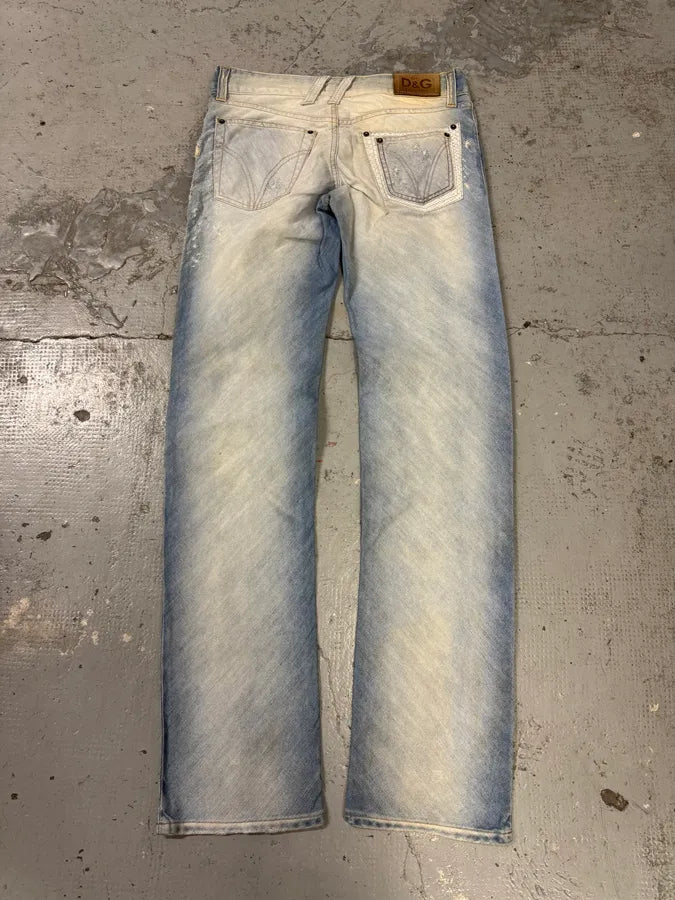 SS2005 Dolce & Gabbana Apocalyptic Biker Python Details Denim Jeans fPerawa 1