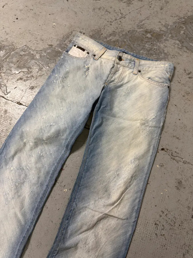 SS2005 Dolce & Gabbana Apocalyptic Biker Python Details Denim Jeans fPerawa 2