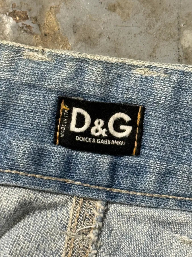 SS2005 Dolce & Gabbana Apocalyptic Biker Python Details Denim Jeans fPerawa 5