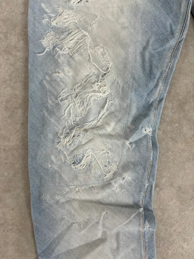 SS2005 Dolce & Gabbana Apocalyptic Blue Python Embossed Denim Jeans AoQPzOt 11
