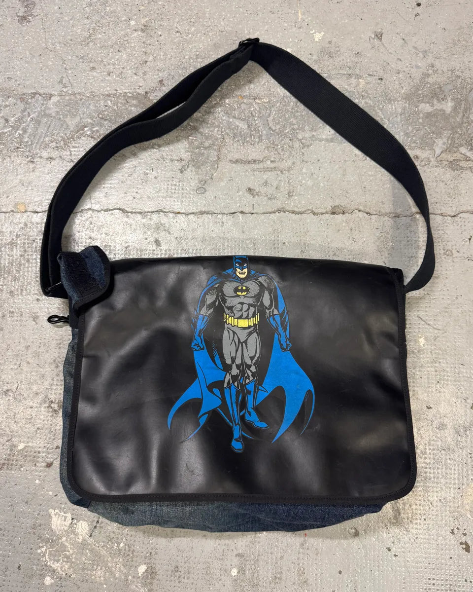 SS2005 Dolce & Gabbana Batman Black Denim Shoulder Bag QBDjiuF 0