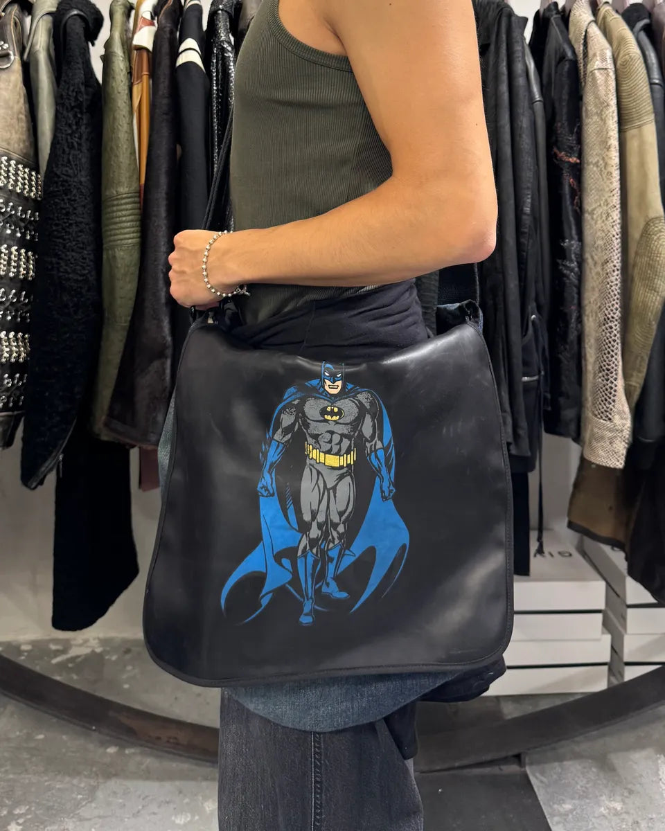 SS2005 Dolce & Gabbana Batman Black Denim Shoulder Bag QBDjiuF 1